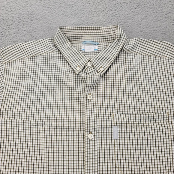 Columbia‎ Shirt Mens XL Tan Green Button Down Outdoor Classic Long Sleeve Casual - Picture 2 of 11